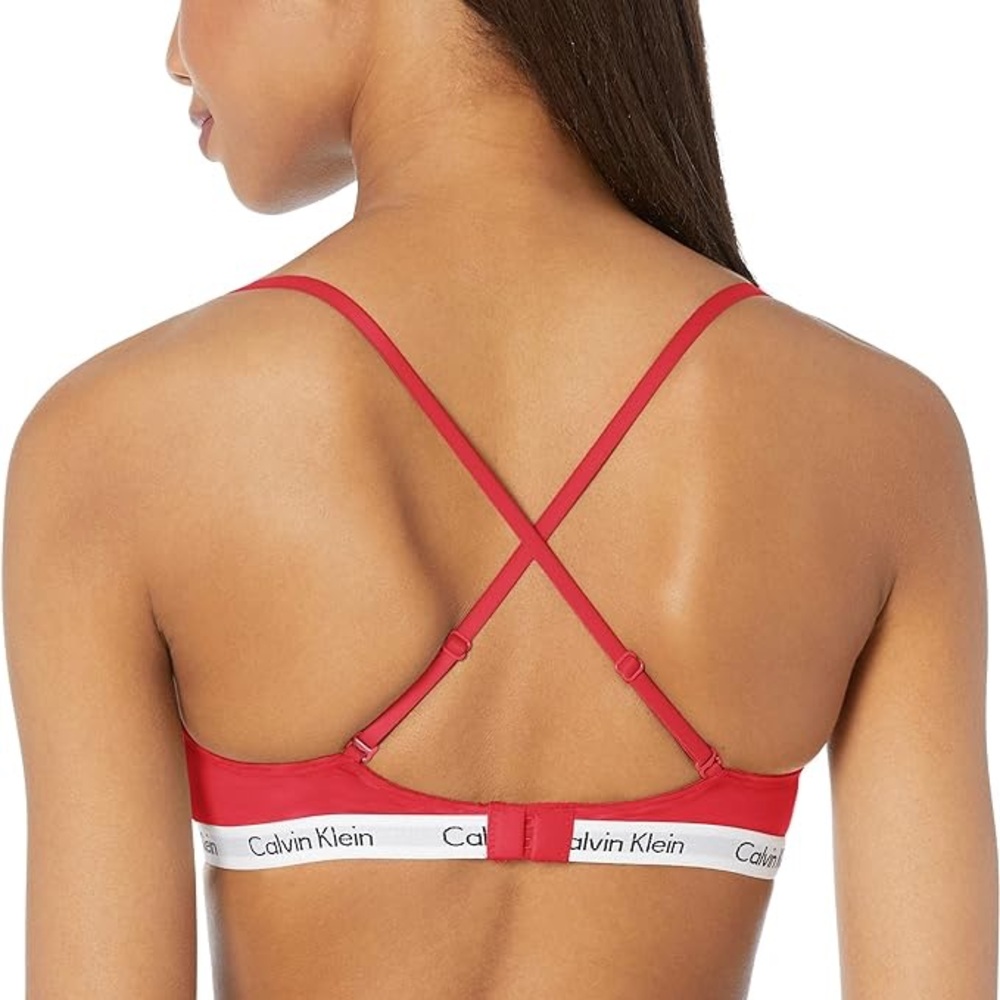 Calvin Klein Carousel Triangle Bralette in Red - Picture 4 of 7